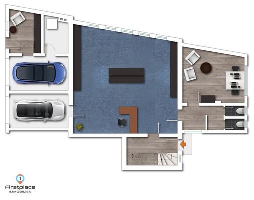 Grundriss Laden EG möbliert