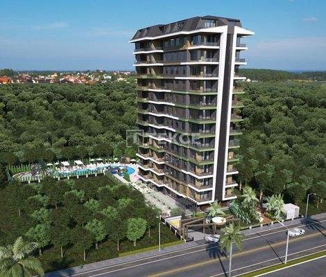 Flats in a Seafront Complex in Mahmutlar Alanya