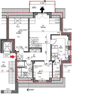 Grundriss Wohnung 6 - DG