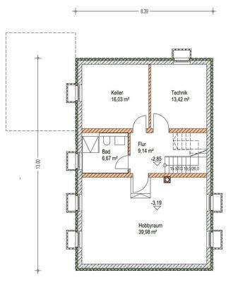 Grundrissplan Souterrain