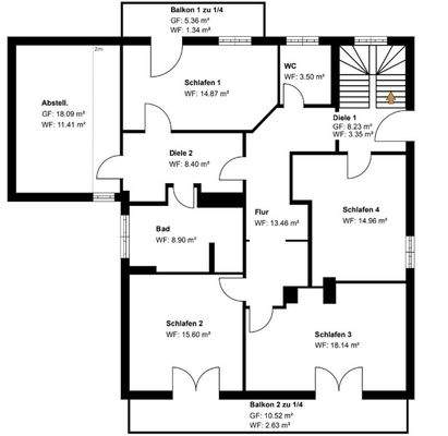 Grundriss Skizze DG HS 34
