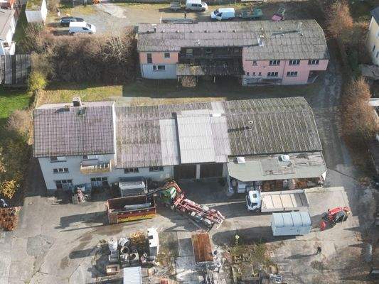 rückwärtige Ansicht Lagerhaus/Bürohaus/Werkstatt