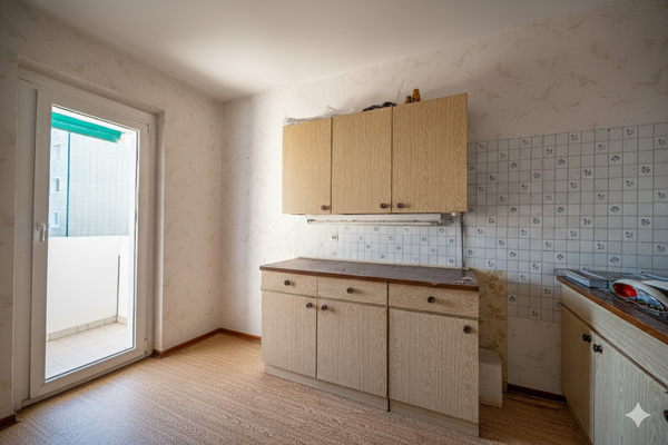 Küche mit Balkon Zugang