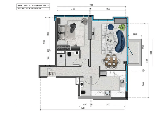 Bild9rundriss 2 Zimmer