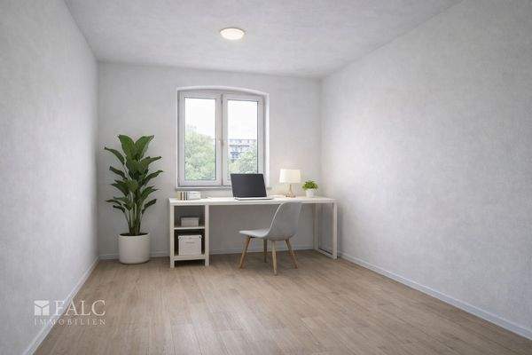 Büro - Mögliche Gestaltung nach Renovierung (KI-Visualisierung)