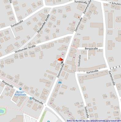 Lage in Bergen auf Rügen