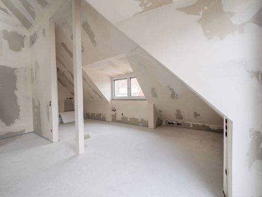 Wohn-/Esszimmer und Küche l Aktueller Baufortschritt