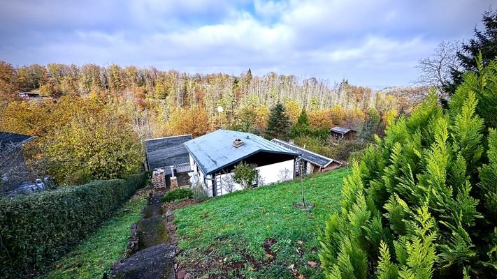 Ferienhaus Finnhütte von oben