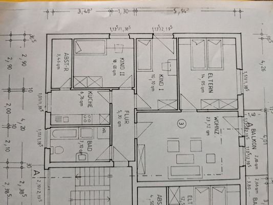 Grundriss Wohnung 3. OG