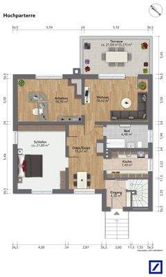 obere Etage/ Hochparterre