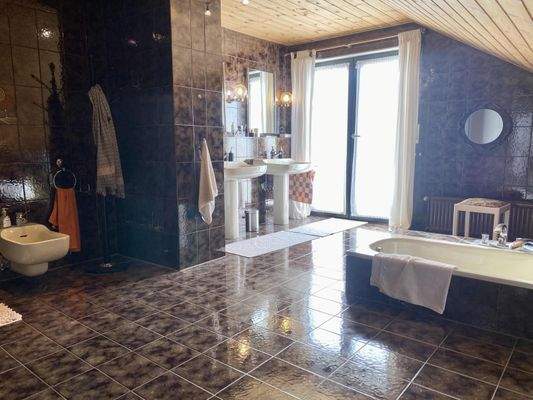 Tageslichtbad mit Zugang zum Balkon