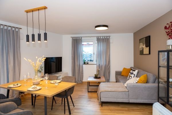 Wohnzimmer d. Musterwohnung