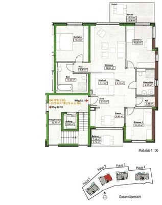 Wohnbeispiel Haus 2, 4 Zimmer 129,9 m²