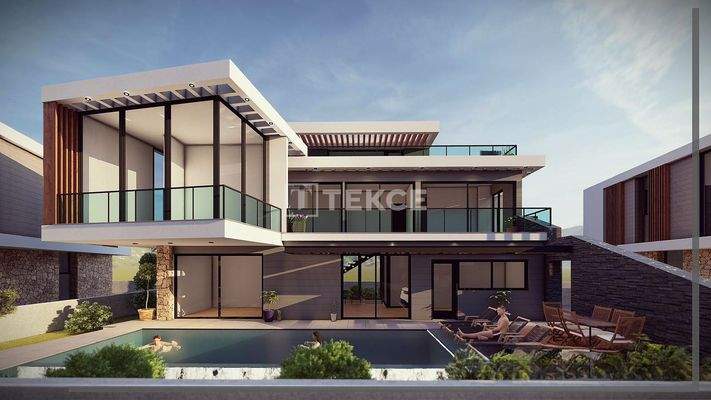 Sea View Houses with Pools in Alsancak North Cyprus