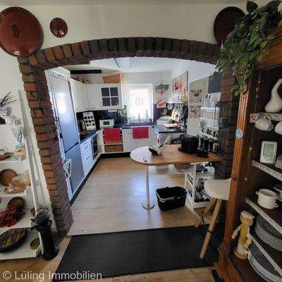 Blick in den offenen Küchenbereich