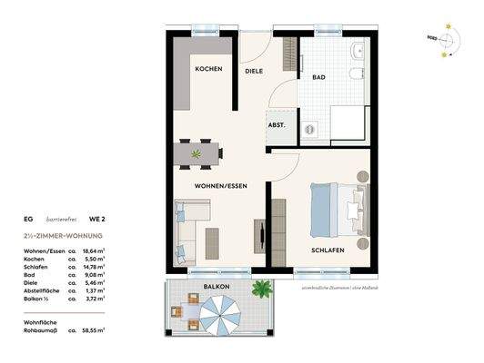 Grundriss Wohnung Nr. 2