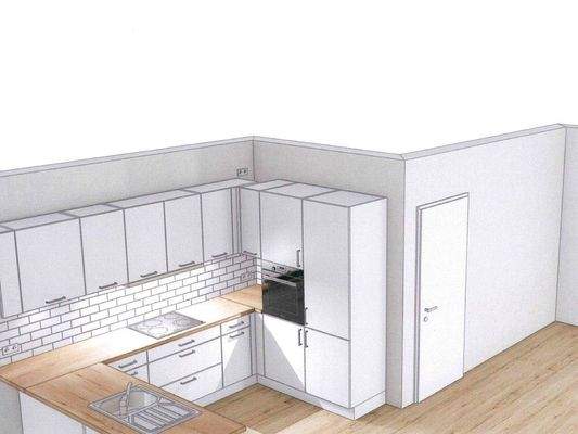 Einbauküche-schematische Dartstellung 