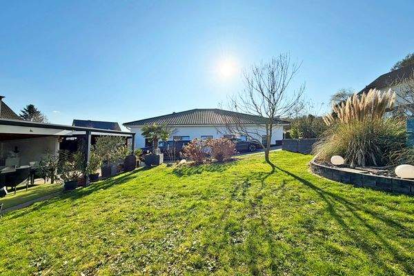 schöner Garten mit Terrasse