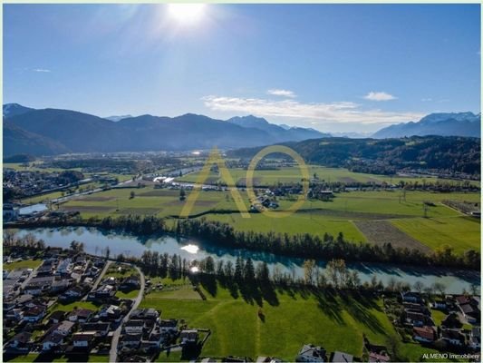 Innschleife udn Blick Richtung Süden Innsbruck Wohnparadies Oberlangkampfen