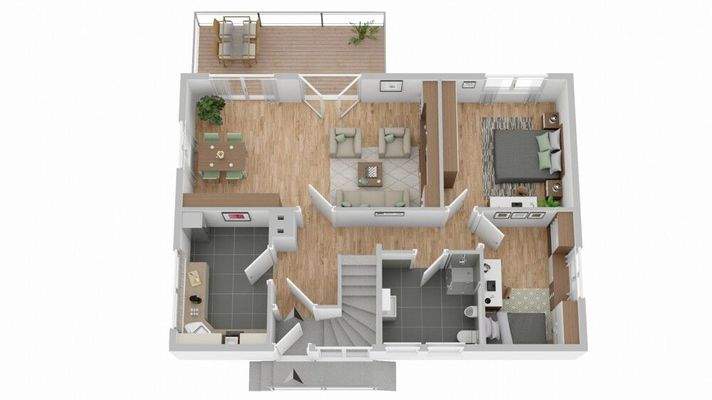 Grundriss Erdgeschoss (nicht maßstabsgetreu)