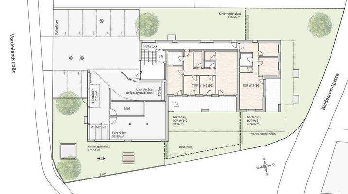 Lageplan Variante EG