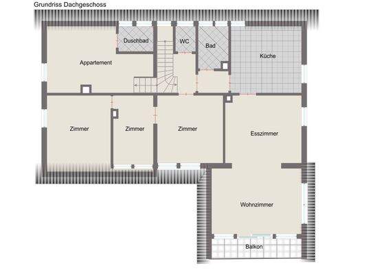 Grundriss DG mit Appatement