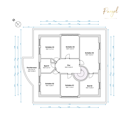 Grundriss - Haupthaus Obergeschoss