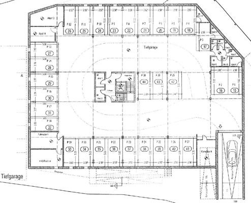 Grundriss Tiefgaragenstellplätze