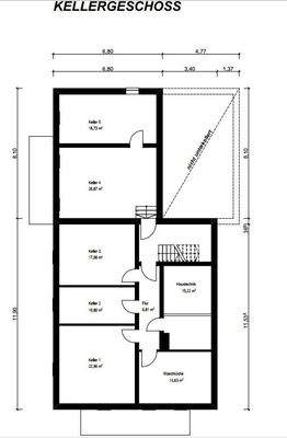 Grundriss KG - Teil der genehmigten Bauvoranfrage 