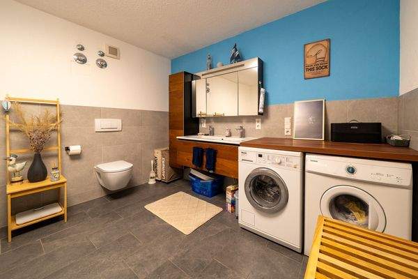 Waschmaschinenplatz im Bad