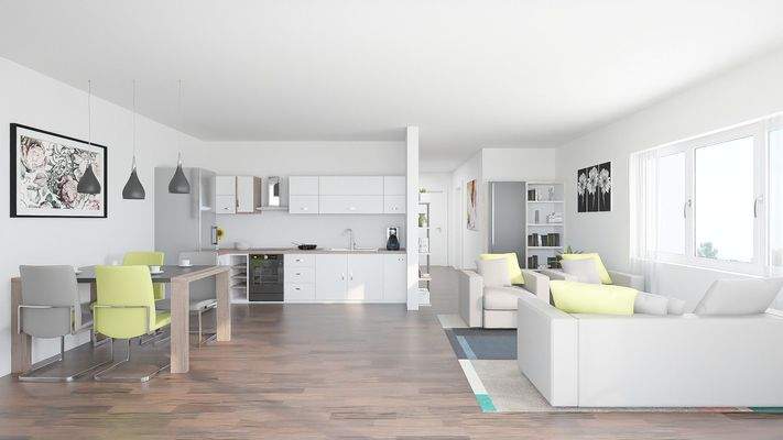 Wohnzimmer Ansicht Wohnzimmer zur Küche