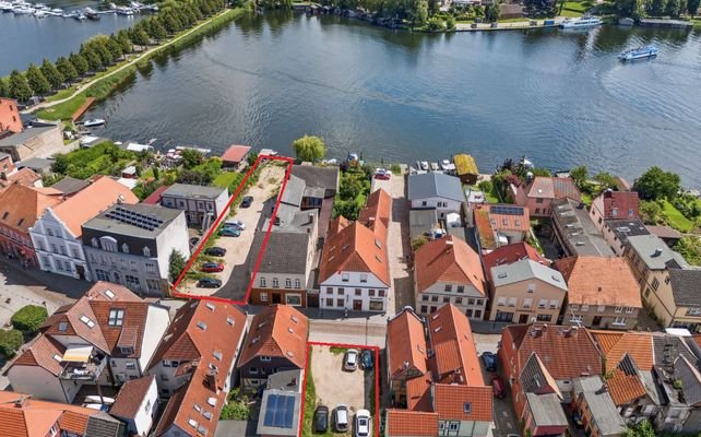 Baugrundstücke, rot markiert