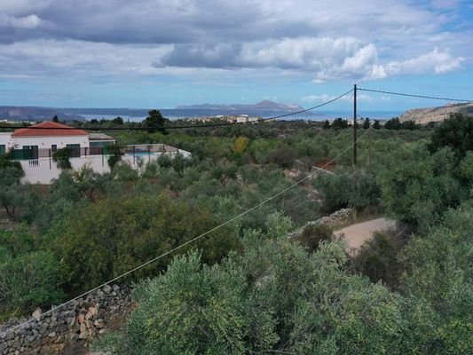 Kreta, Litsarda: Grundstück mit Meerblick und Baugenehmigung zu verkaufen