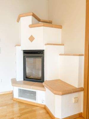 Gasbetriebener Kamin im Obergeschoss