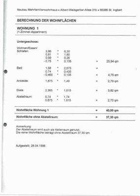 Wohnflächenberechnung