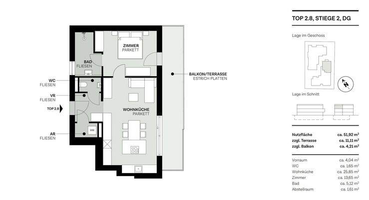 Grundriss Top 8, Stiege 2