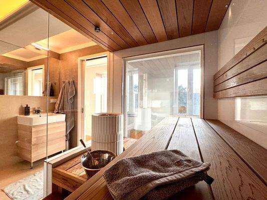 Bathroom with sauna