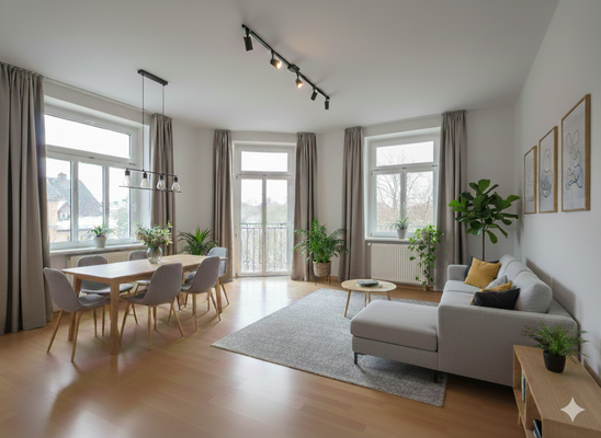 Einrichtungsbeispiel, Vermietung unmöbliert