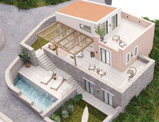 Kreta, Kirianna: Neubau-Projekt! Villa mit Pool und Meerblick in kleiner Anlage zu verkaufen