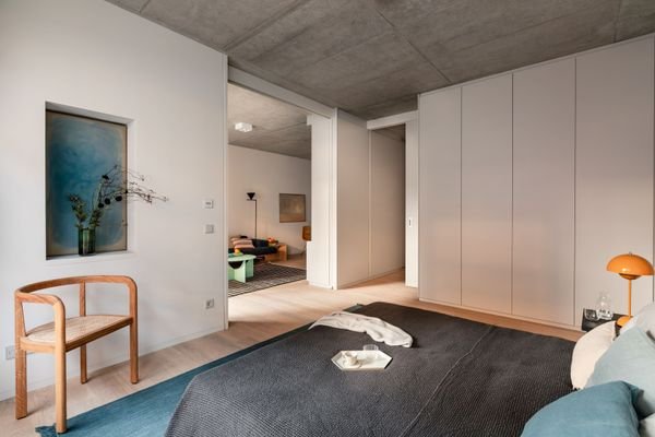 SUITES AM TACHELES Musterwohnung Schlafzimmer