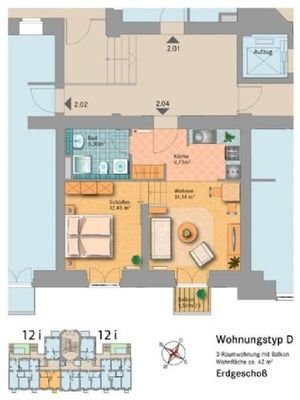 Grundriss Wohnung - 1.OG