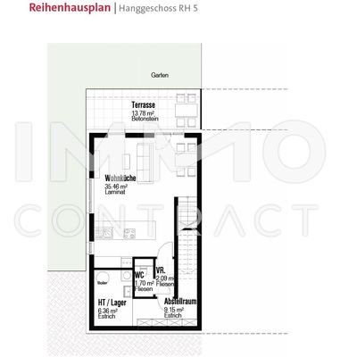 Reihenhausplan Hanggeschoss RH5