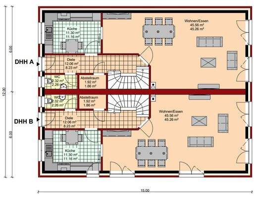 Grundrissbeispiel Erdgeschoss