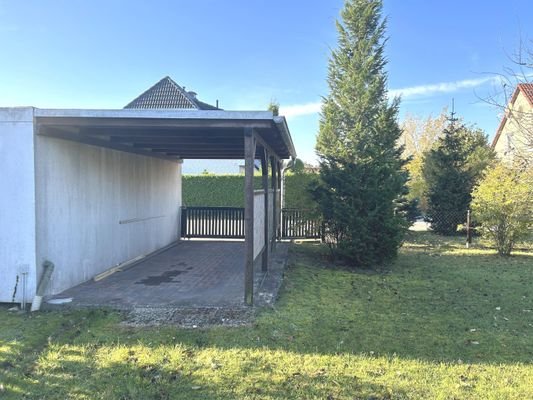 Carport, Gartenseite