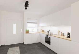 Im Eingangsbereich finden Garderobe und Schuhe ihr