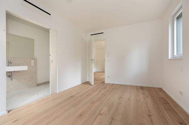 Das Schlafzimmer mit Bad en suite