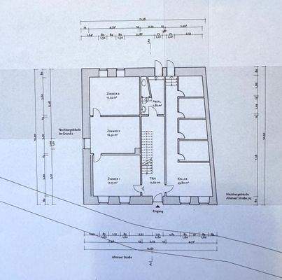 Mehrfamilienhaus EG, 3 Räume u. Nutzfl.