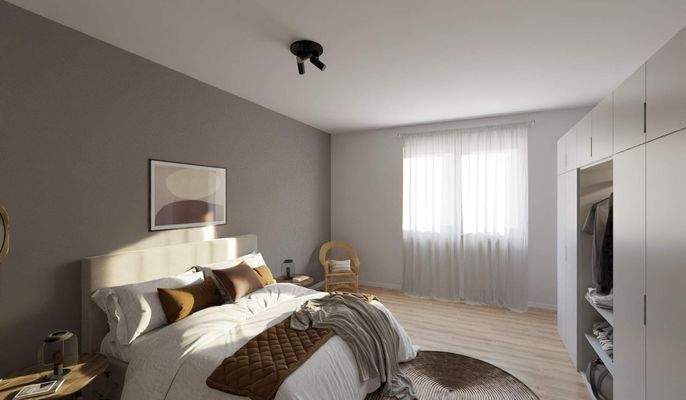 Helles und komfortables Schlafzimmer