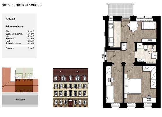 Grundriss WE 03 Talstraße 16