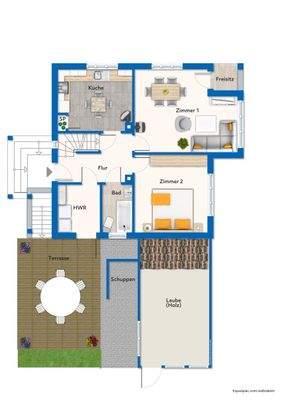 Erdgeschoss mit Mustermöblierung